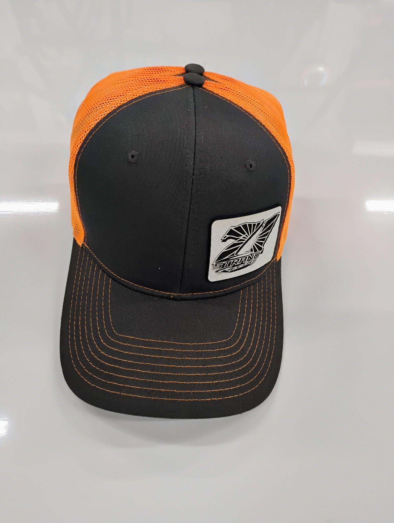 71 Mesh Back Light Patch Hat in Gray and Orange