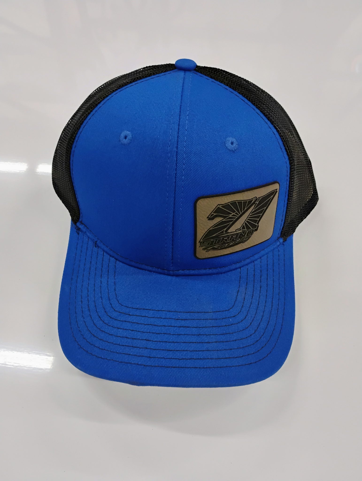 71 Mesh Back Dark Patch Hat in Blue and Black