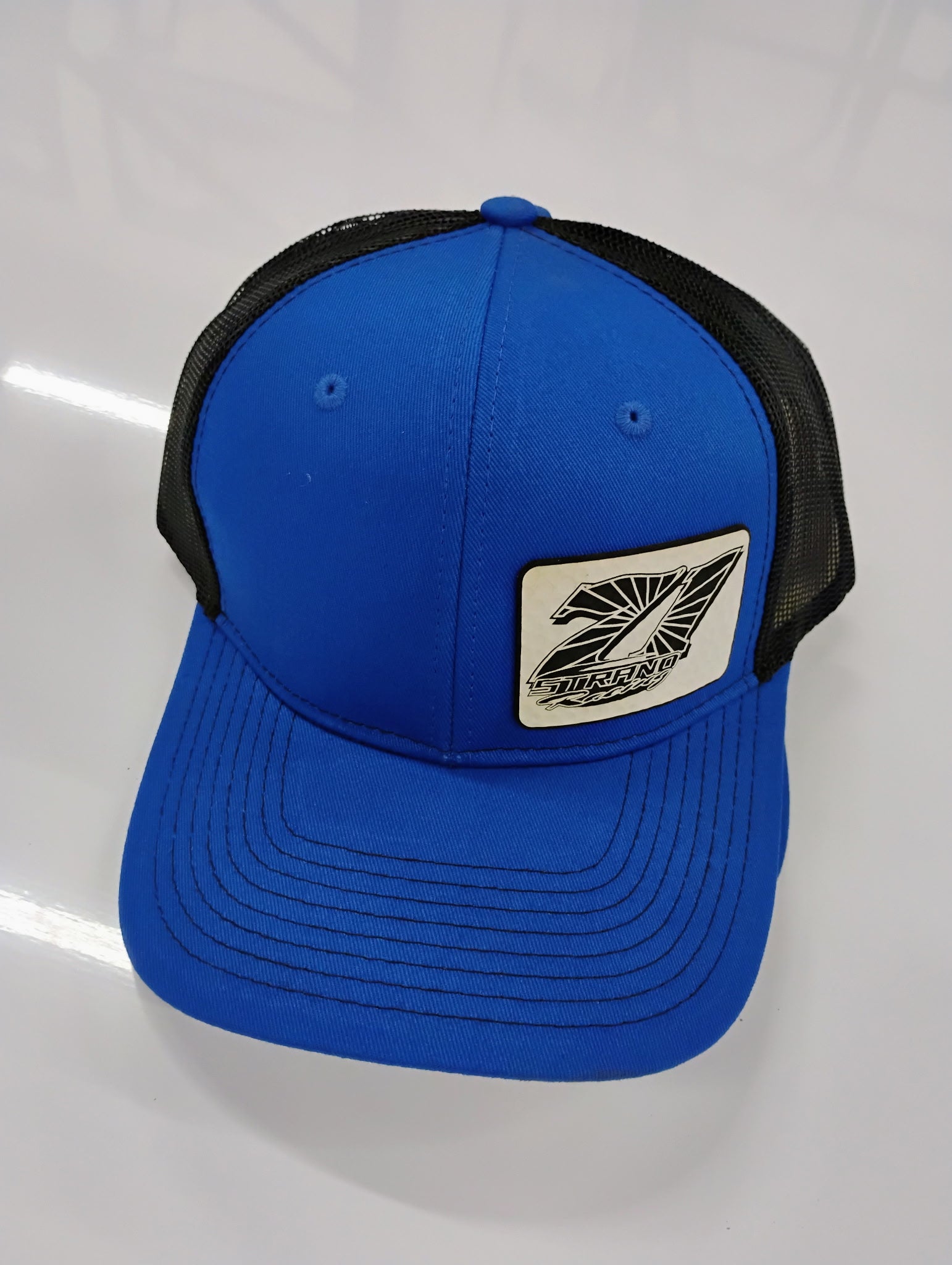 71 Mesh Back Light Patch Hat in Blue and Black