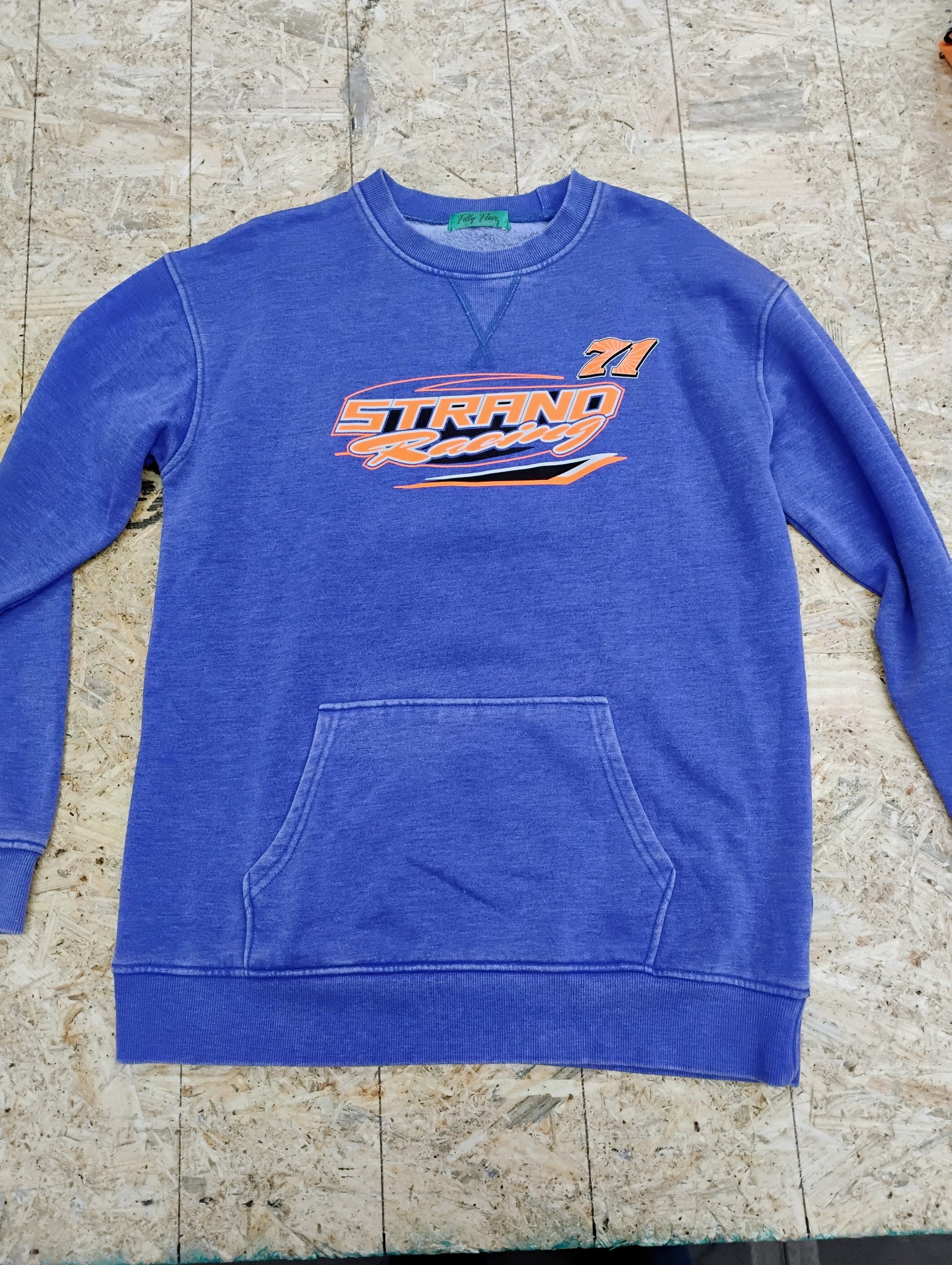 Women’s Crewneck Sweatshirt with Pouch in Blue