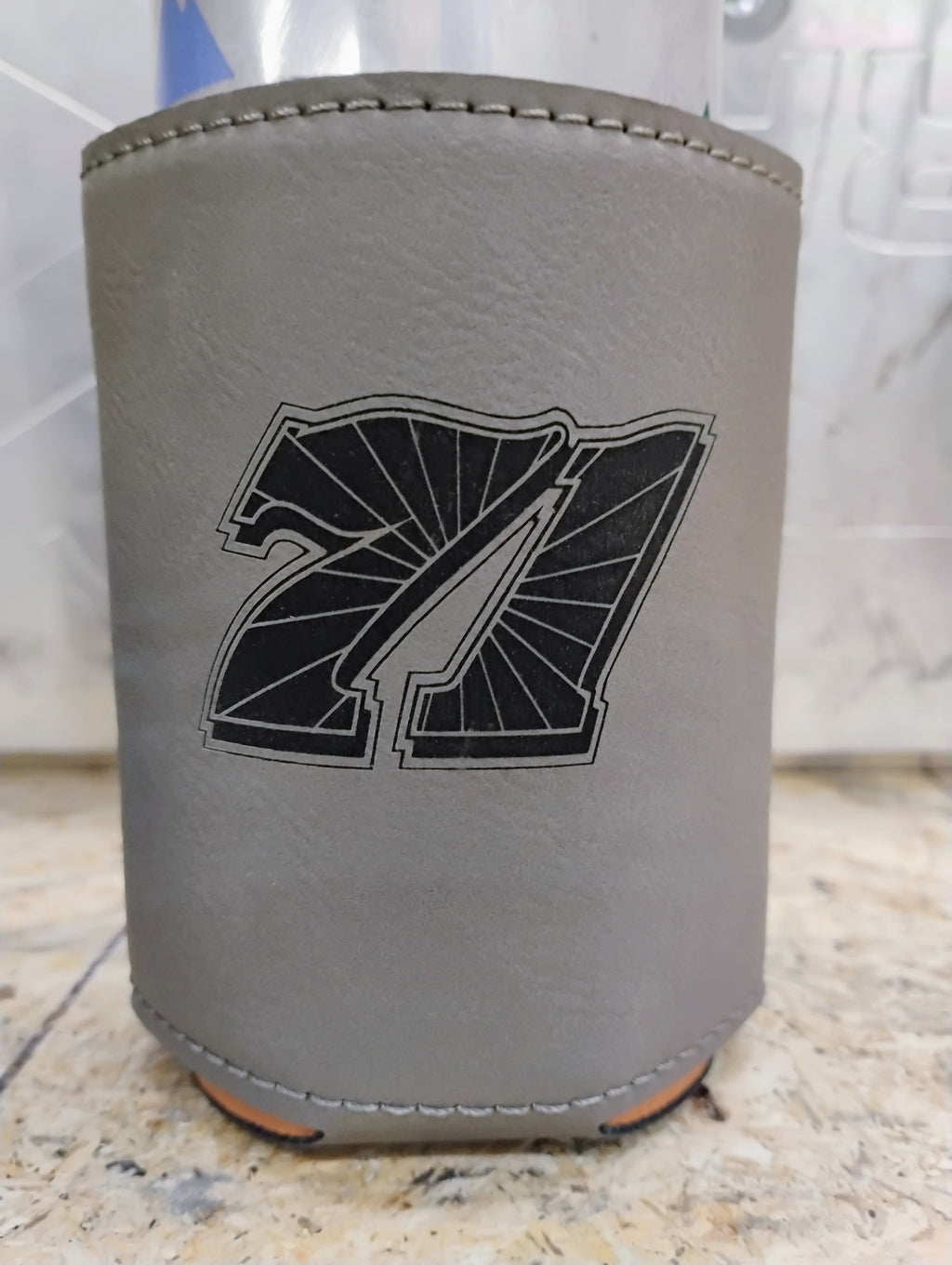 71 Leather Can Koozie in Standard or Slim