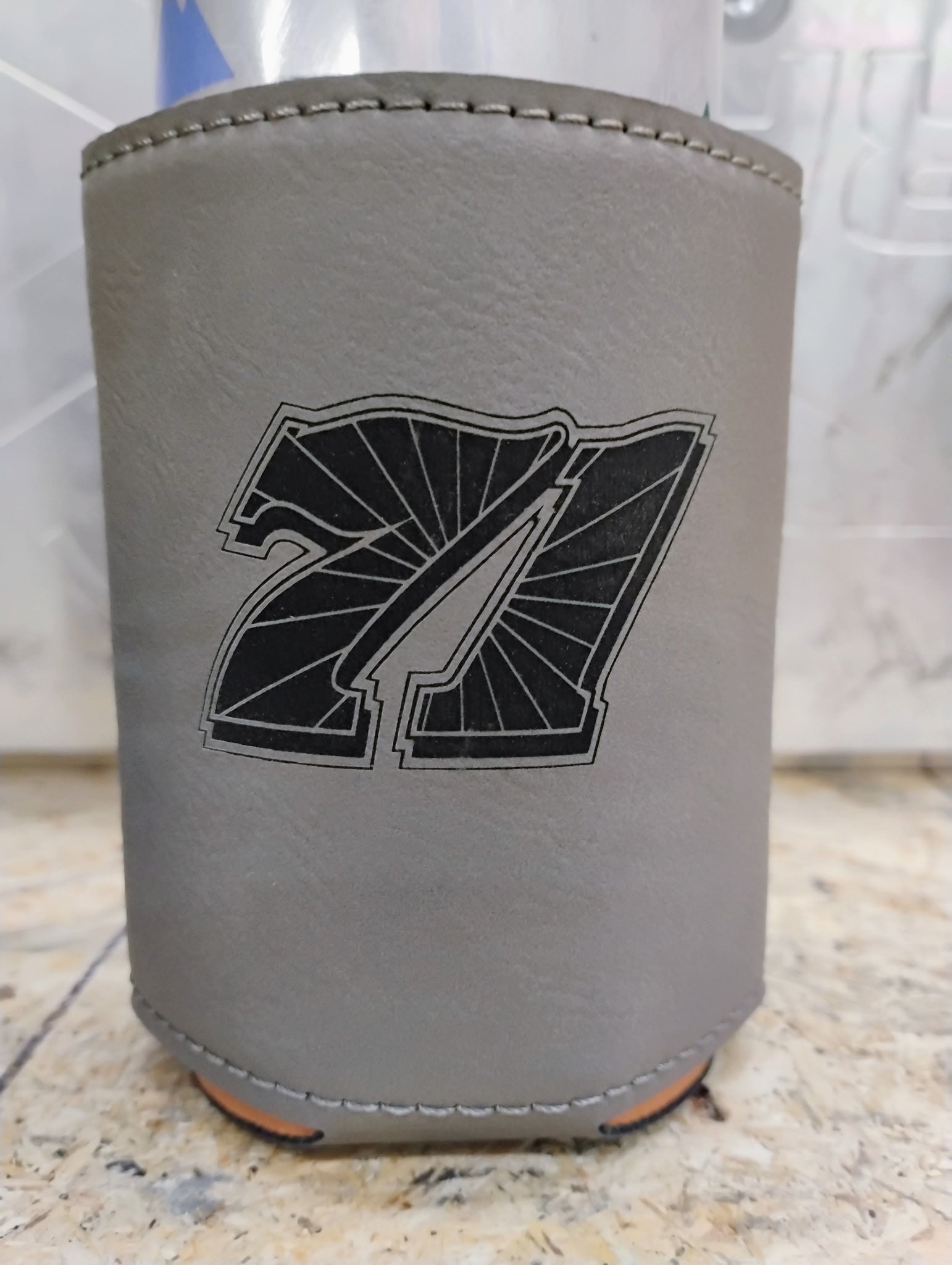 71 Leather Can Koozie in Standard or Slim